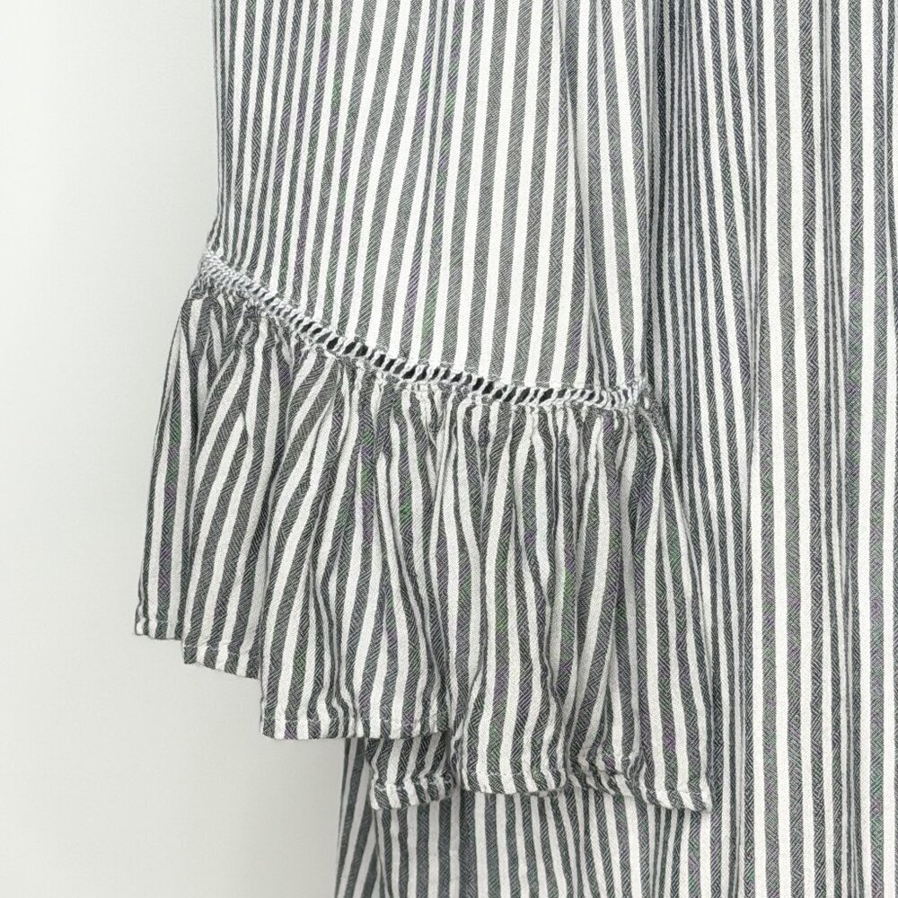 Terra & Sky Striped Off-the-Shoulder Smocked Boho Blouse - 1XL - Picture 6 of 9